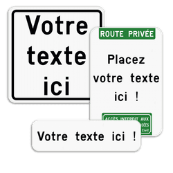 Panneaux texte Personnalisé