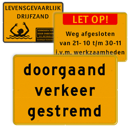 Tijdelijke tekstborden