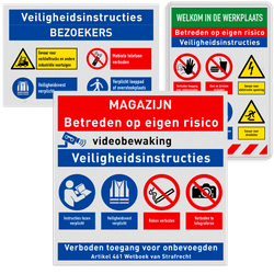 Veiligheidsborden magazijn en werkplaats