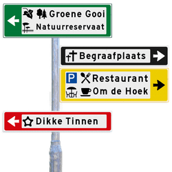 Verwijsborden KOKER kleuren