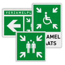   Verzamelplaats borden