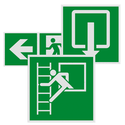 Vluchtroute pictogrammen 