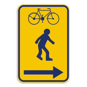 Werfbord - voetgangers/fietsers