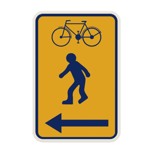 Werfbord - voetgangers/fietsers