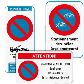 Panneaux d'interdiction de stationnement