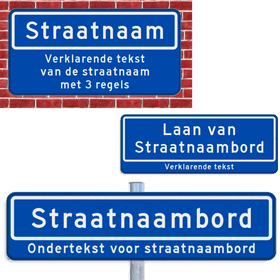 Straatnaambord + ondertekst