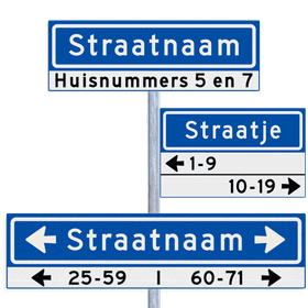 Straatnaambord KOKER + huisnummers