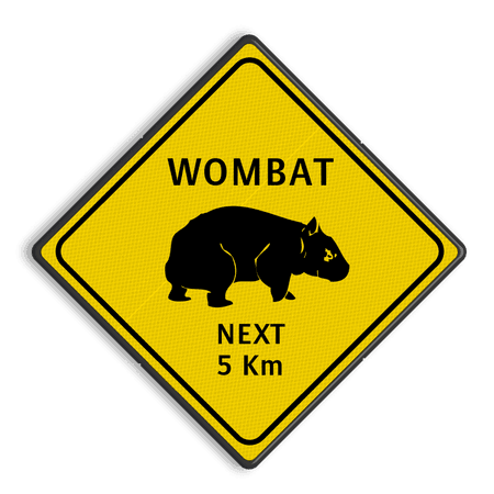 Verkeersbord Australie - WOMBATS