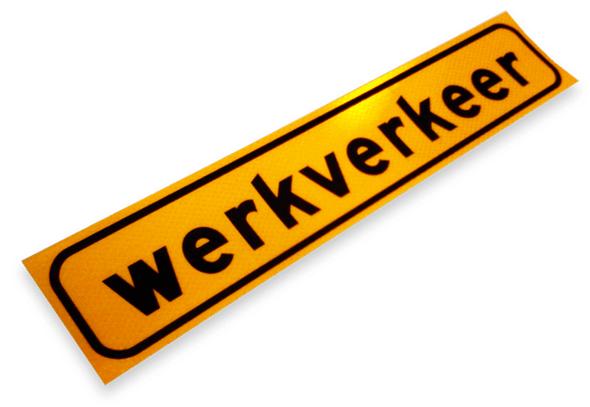 Sticker 1500x300mm reflex FLUOR Werkverkeer