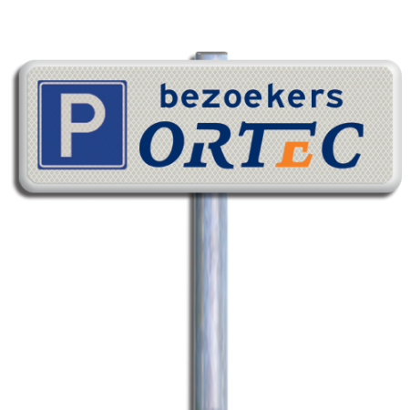 Parkeerbord ALU-DOR RVV E04 +  bezoekers + huisstijlogo