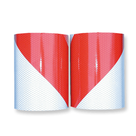 Markeringstape reflecterend klasse 2 - rol 9 meter - 141mm - links/rechts