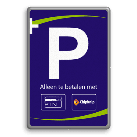 Parkeerbord met chipknip en eigen ontwerp