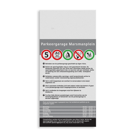 Vlak informatiebord AluPanel met full-colour opdruk