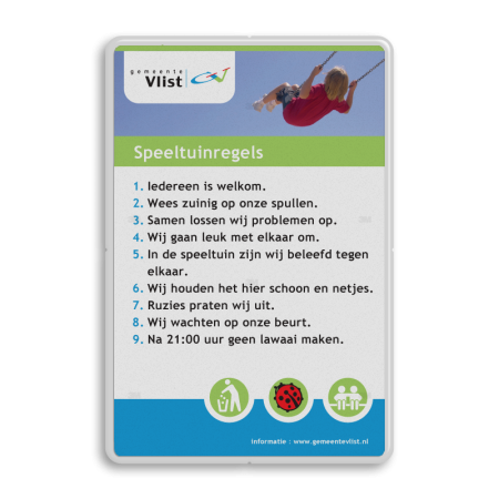 Informatiebord  Gemeente Vlist | Speeltuinregels