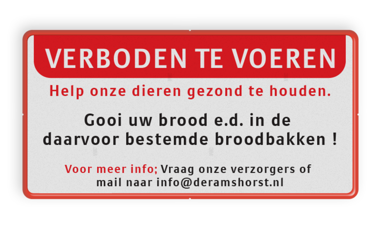 Verbodsbord voeren verboden met eigen ontwerp