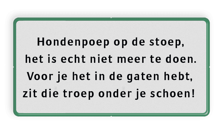 Onderbord met groene rand en zwarte tekst - VRIJ INVOERBAAR