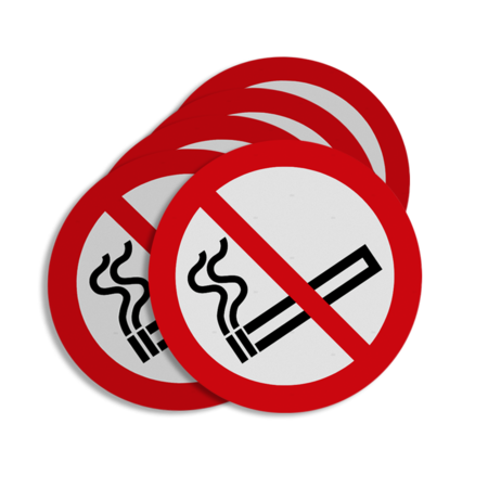 Jeu d'autocollants C01_interdiction de fumer | jeu de 5 autocollants