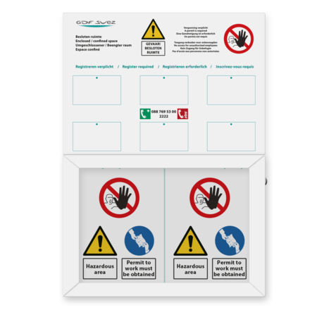 Informatiebord 457x640x35mm met vitrine aluminium met voorruit