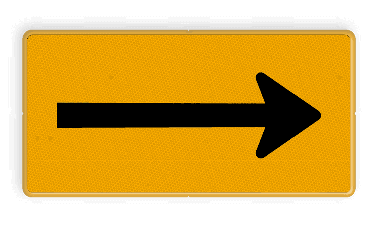 Pijlbord - OB501t - Pijl links/rechts - Werk in uitvoering