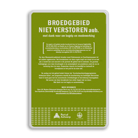 Informatiebord broedgebied niet versturen - reflecterend