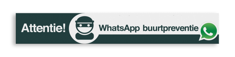 WhatsApp Attentie Buurtpreventie Informatiepaneel 1500x230x32mm