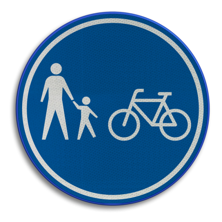 Informatiebord - NIET officieel - Deel van de openbare weg voorbehouden voor het verkeer van voetgangers en fietsers.