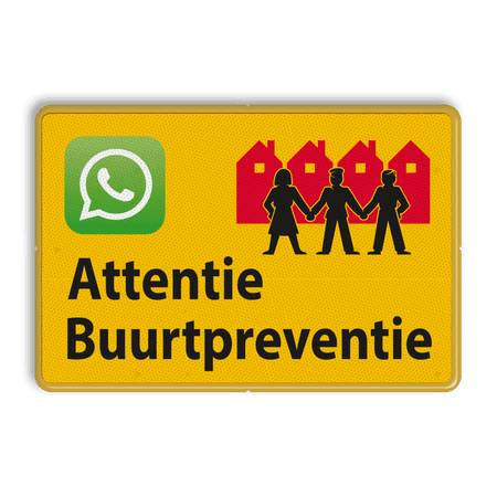 Verkeersbord L209b Attentie Buurtpreventie - WhatsApp - geel