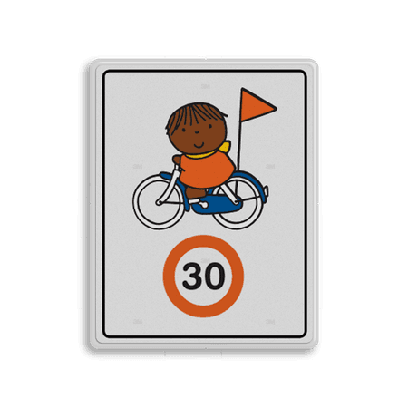 Attentiebord Dick Bruna snelheid - op de fiets (multi) - LV.AB.J11M