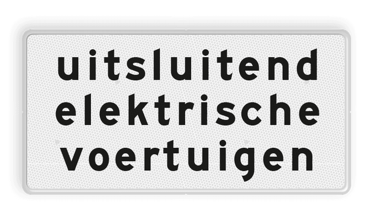 Verkeersbord RVV OB21 - Onderbord - uitsluitend elektrische voertuigen