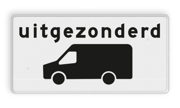 Verkeersbord RVV OB66 - Onderbord - Uitgezonderd transporter bus