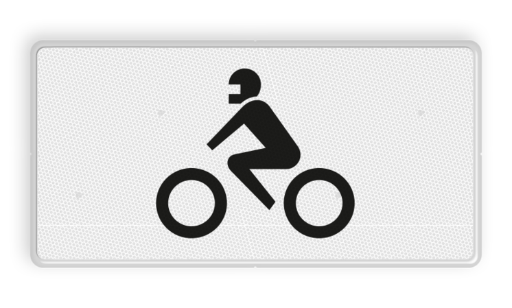 Verkeersbord RVV OB06 - Onderbord - Geldt alleen voor motoren