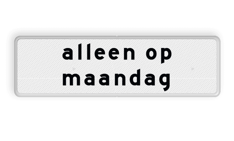 Verkeersbord RVV OB202p - Onderbord - Geldt alleen voor periode