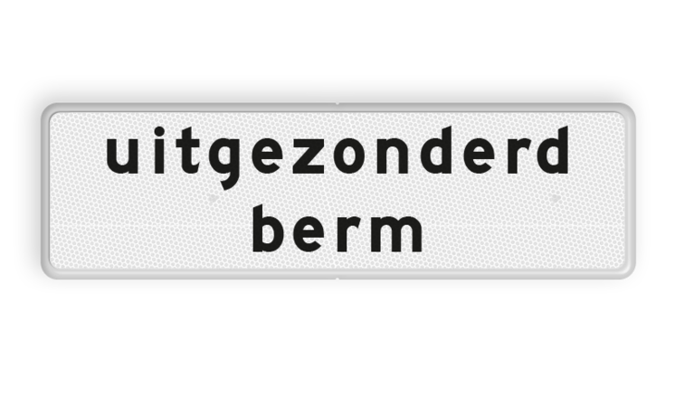 Verkeersbord RVV OB102 - Onderbord - uitgezonderd berm