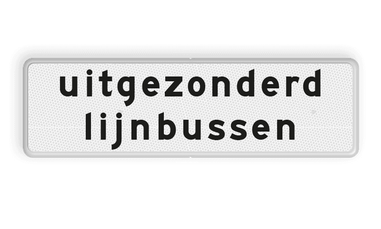 Verkeersbord RVV OB104 - Onderbord - uitgezonderd lijnbussen