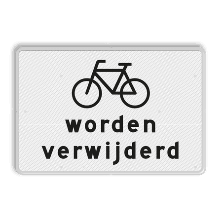 Verkeersbord RVV OB305 - Onderbord - Fietsen worden verwijderd