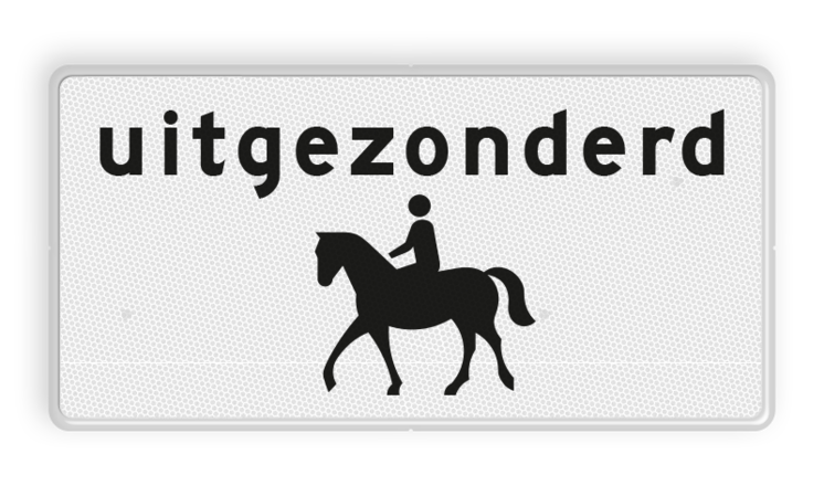 Verkeersbord RVV OB51 - Onderbord - Uitgezonderd ruiters