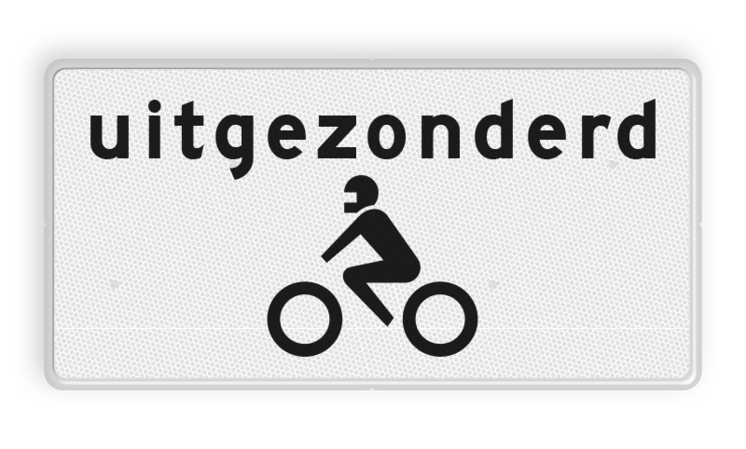 Verkeersbord RVV OB56 - Onderbord - Uitgezonderd motoren