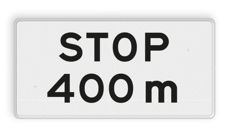 Verkeersbord RVV OB714 - Onderbord - STOP na XXXm