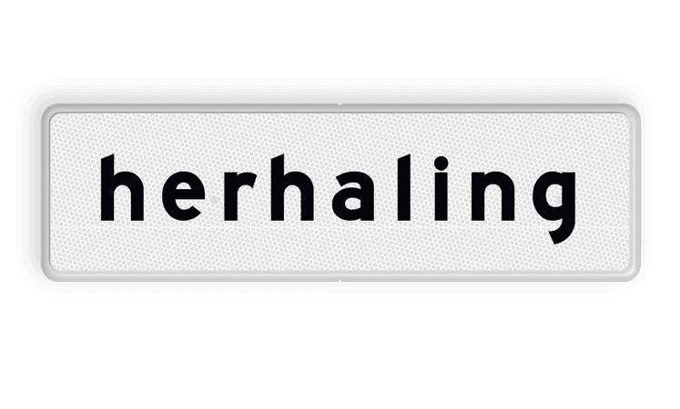 Verkeersbord RVV OB311 - Onderbord - herhaling