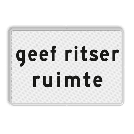 Verkeersbord RVV OB727 - Onderbord - geef ritser ruimte