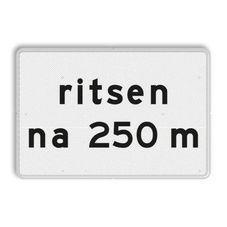 Verkeersbord RVV OB728 - Onderbord - ritsen na XXX m