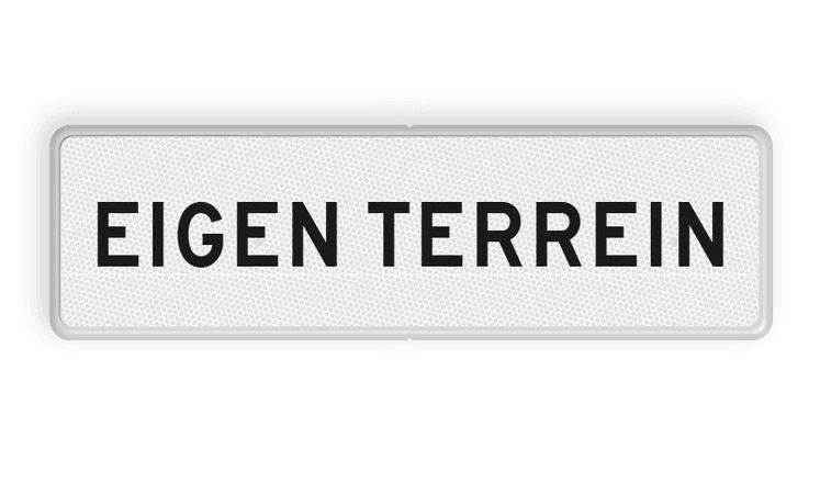 Verkeersbord RVV OBD03 - Onderbord - EIGEN TERREIN