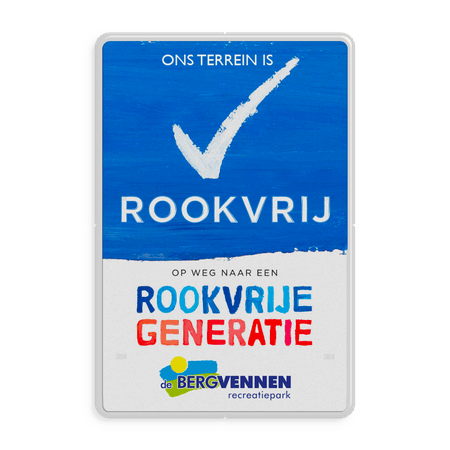 Rookvrij terrein - Informatiebord - Op weg naar een Rookvrije generatie - met logo vakantiepark / camping