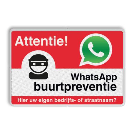 WhatsApp Attentie Buurtpreventie Informatiebord 01 - L209wa-r
