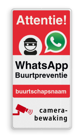 WhatsApp Attentie Buurtpreventie Informatiebord 03 - L209wa-r