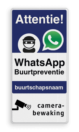 WhatsApp Attentie Buurtpreventie Informatiebord 03 - L209wa-b