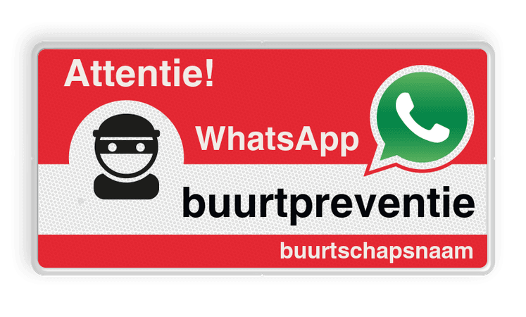 WhatsApp Attentie Buurtpreventie Informatiebord 05t - L209wa