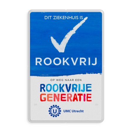 Rookvrij ziekenhuis - Informatiebord - Op weg naar een Rookvrije generatie - met logo ziekenhuis