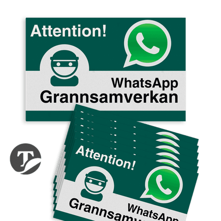 WhatsApp - Sweden - Grannsamverkan Reflecterende stickers (set 10 stuks) - L209wa