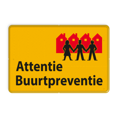 Verkeersbord L209b Attentie Buurtpreventie - geel